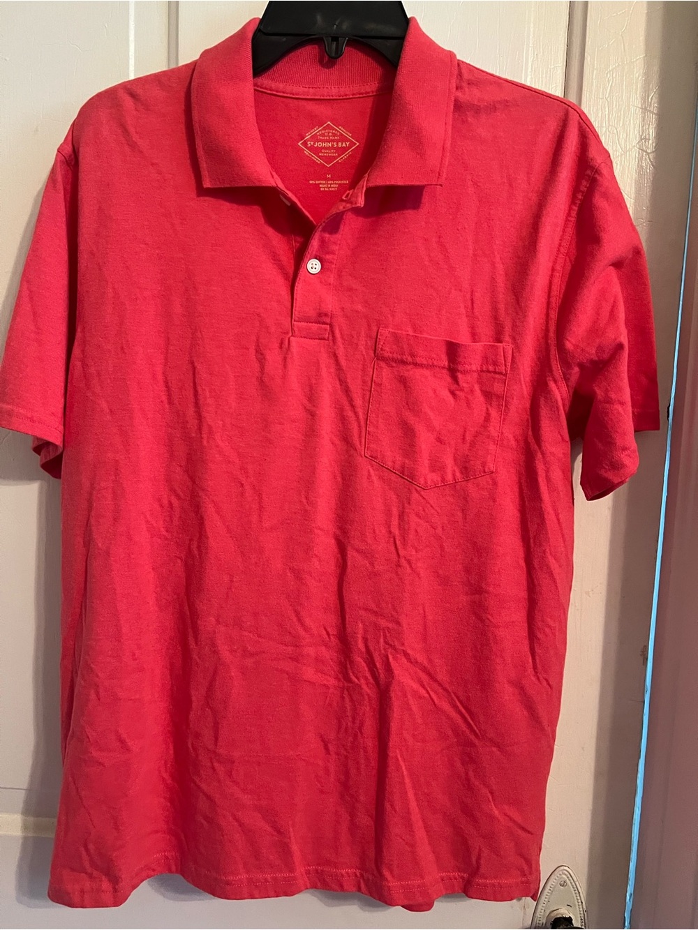 St. John's Bay Men's Pocket Polo - Coral